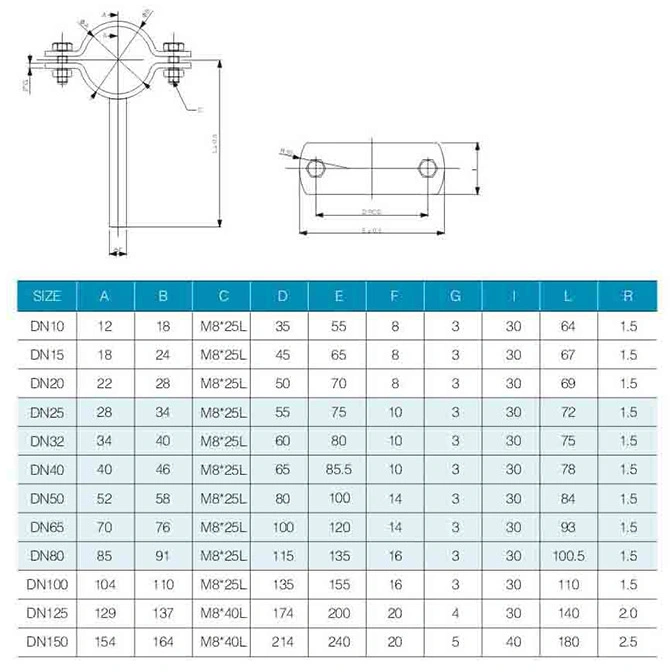 Sanitary 304 Stainless Steel Casting Pipe Holder with Weld Stem in Various Sizes